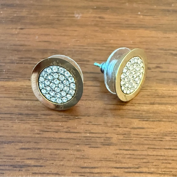 Michael Kors Earrings Pave Diamond and Gold design - Picture 2 of 5